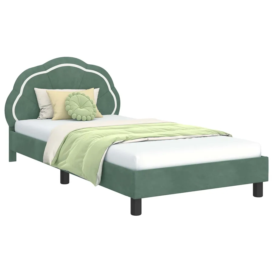 Cadre de lit pour enfants avec tête de lit Vert Mer 80 x 200 cm - 2