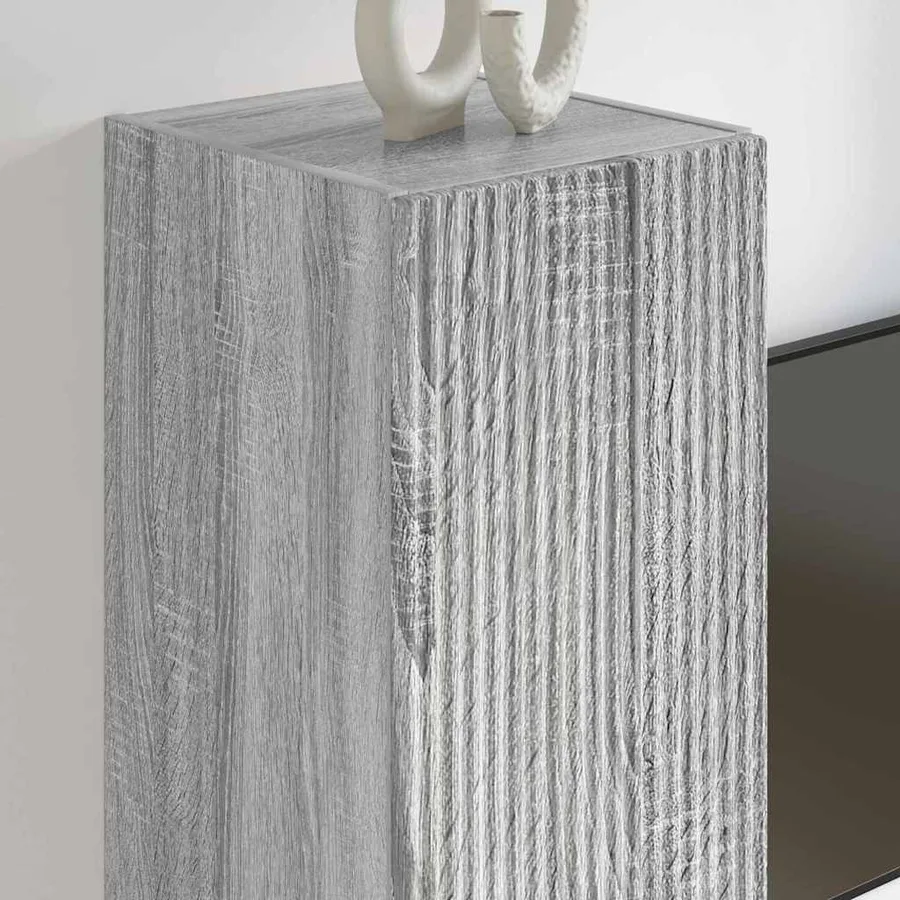 Meuble TV mural Gris Sonoma 30 x 31 x 100 cm Bois d'ingénierie - 4