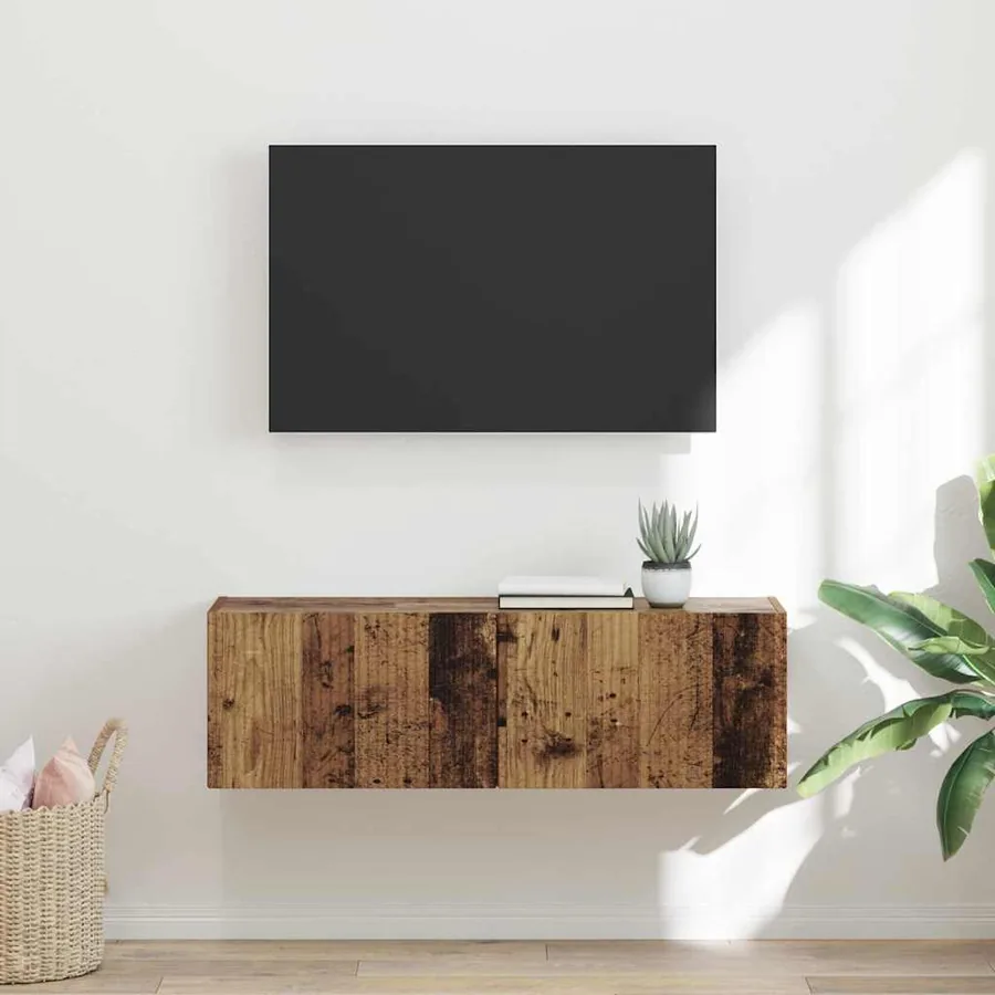 Meuble TV mural Bois Ancien 98 x 31 x 29,5 cm Bois d'ingénierie