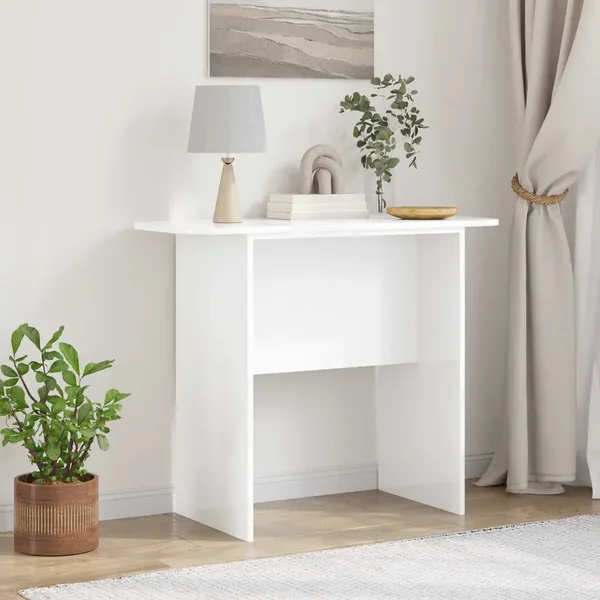 Table console Blanc brillant 93 x 40 x 75 cm Bois d'ingénierie