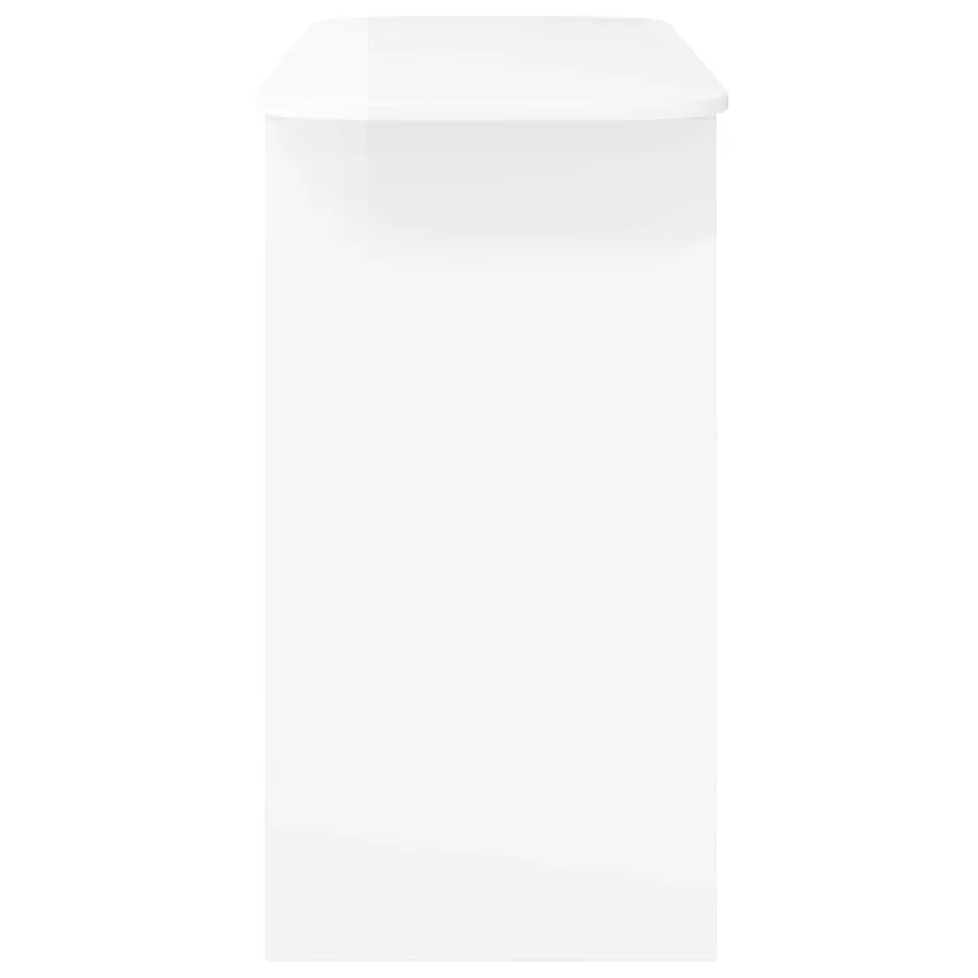 Table console Blanc brillant 93 x 40 x 75 cm Bois d'ingénierie - 6