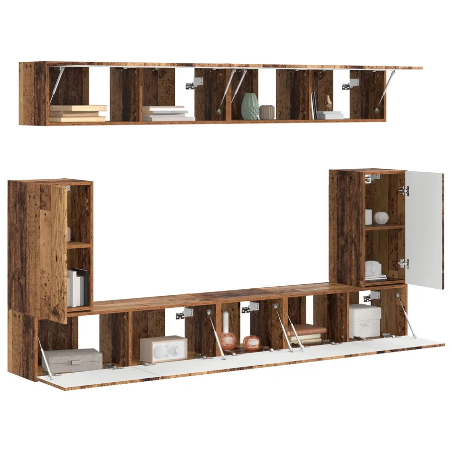 Ensemble meuble TV 5 pcs Bois ancien Bois d'ingénierie - 3