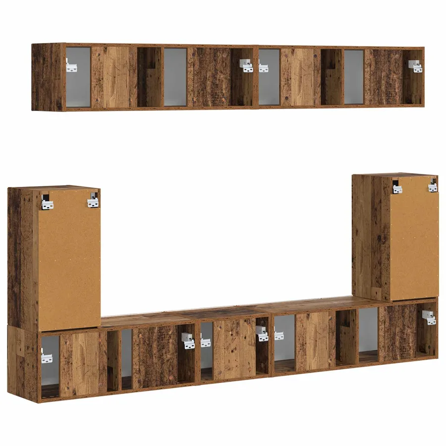 Ensemble meuble TV 5 pcs Bois ancien Bois d'ingénierie - 8
