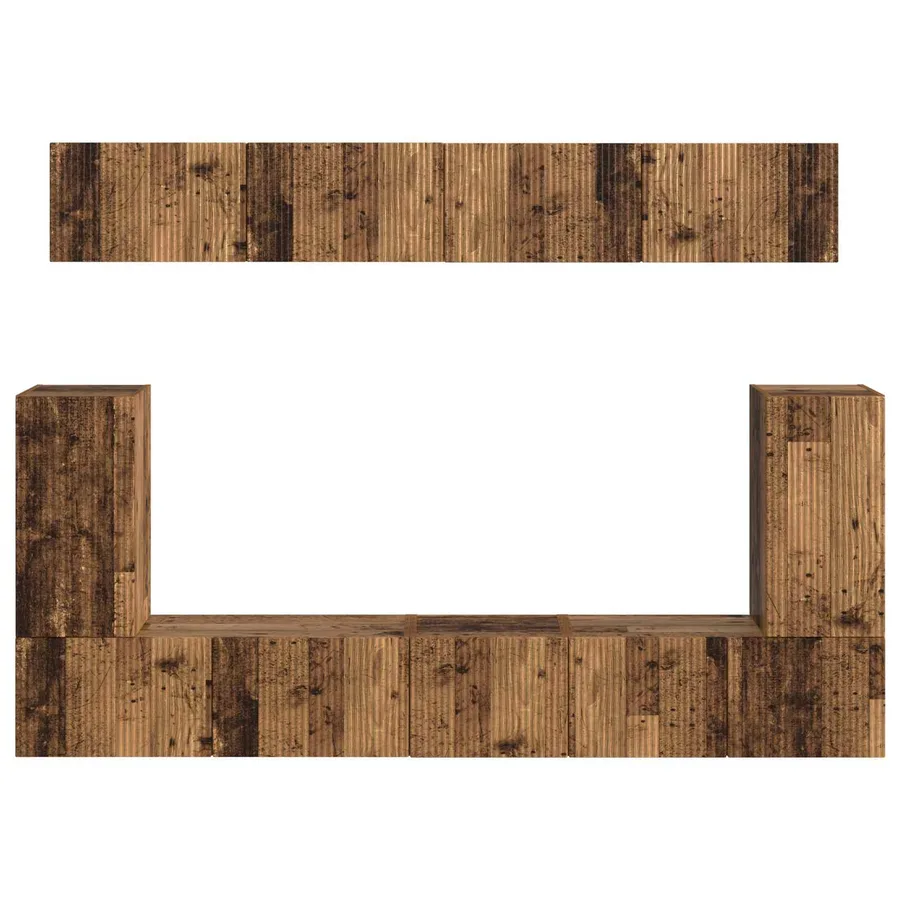 Ensemble meuble TV 5 pcs Bois ancien Bois d'ingénierie - 9