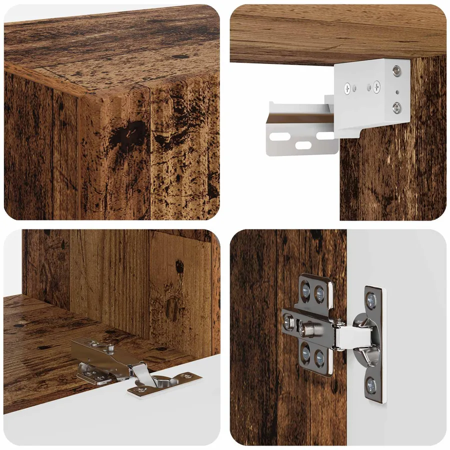 Ensemble meuble TV 4 pcs Bois ancien Bois d'ingénierie - 8
