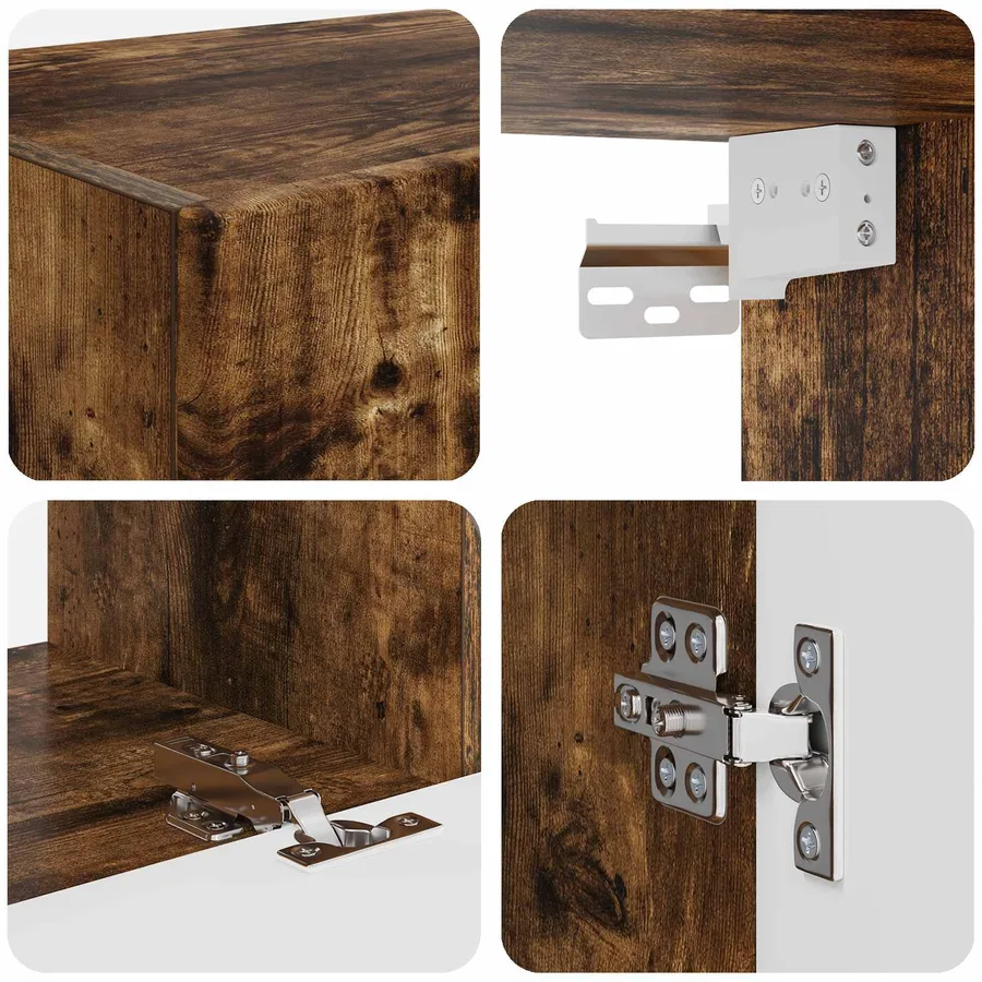 Ensemble meuble TV 4 pcs Chêne fumé Bois d'ingénierie - 10