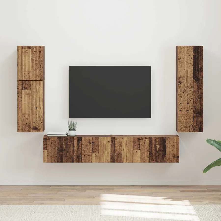 Ensemble meuble TV 4 pcs Bois ancien Bois d'ingénierie