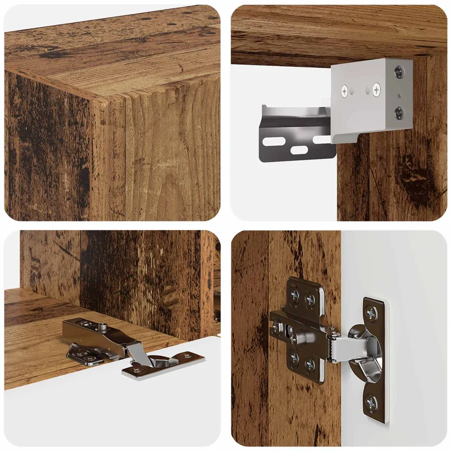 Ensemble meuble TV 4 pcs Bois ancien Bois d'ingénierie - 11