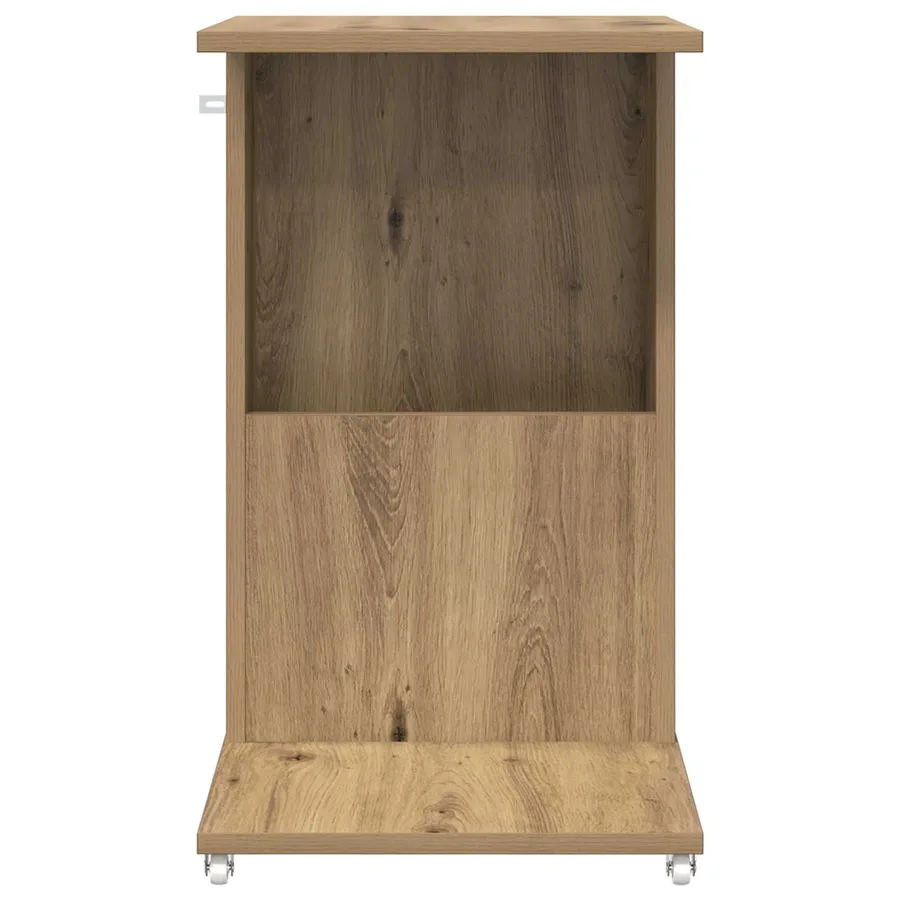 Table d'appoint avec roue Chêne artisanal 40 x 35 x 60 cm - 5
