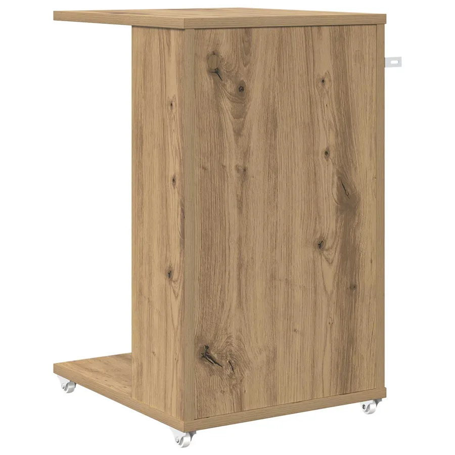 Table d'appoint avec roue Chêne artisanal 40 x 35 x 60 cm - 7