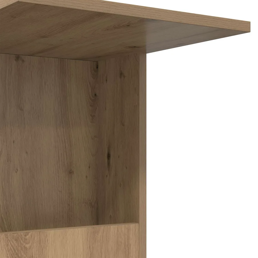 Table d'appoint avec roue Chêne artisanal 40 x 35 x 60 cm - 9