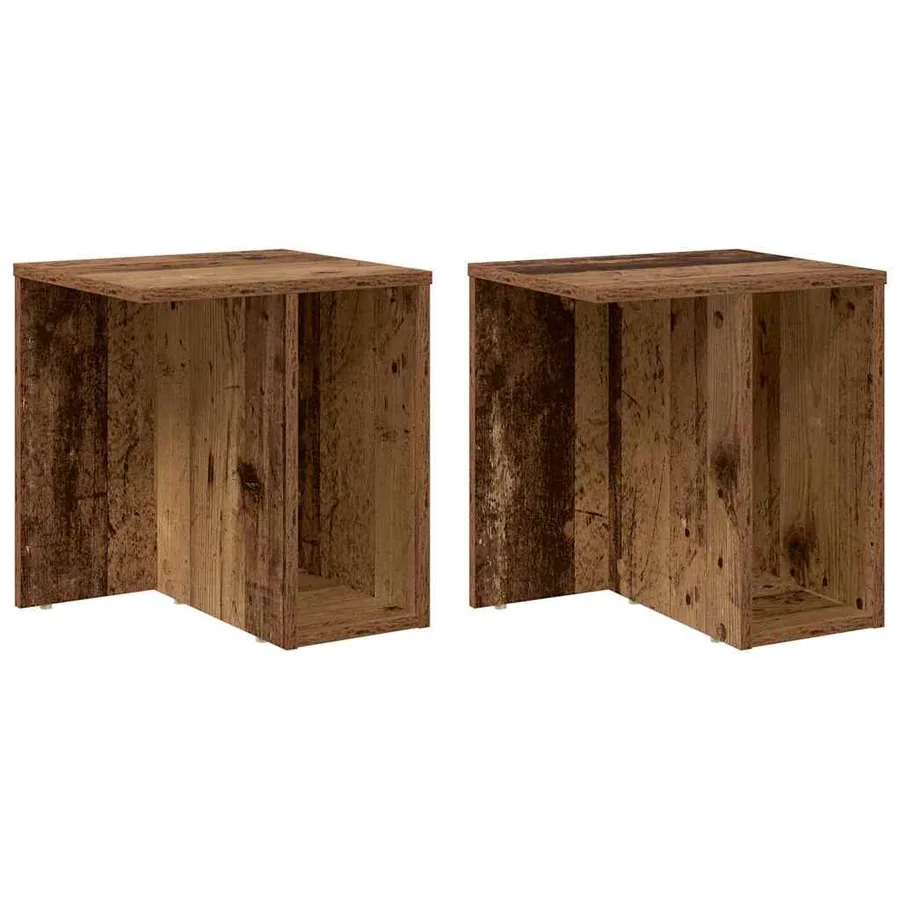 Table d'appoint 2 pcs Bois ancien 37 x 32 x 40 cm - 2
