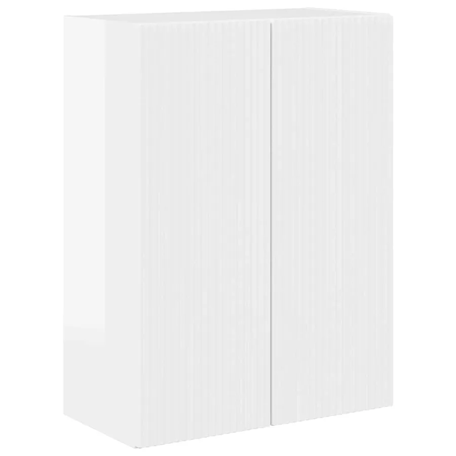 Meuble TV mural Montage mural Blanc brillant 59,5 x 31 x 80 cm - 2