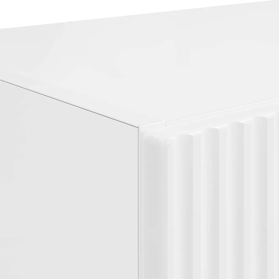 Meuble TV mural Montage mural Blanc brillant 59,5 x 31 x 80 cm - 9