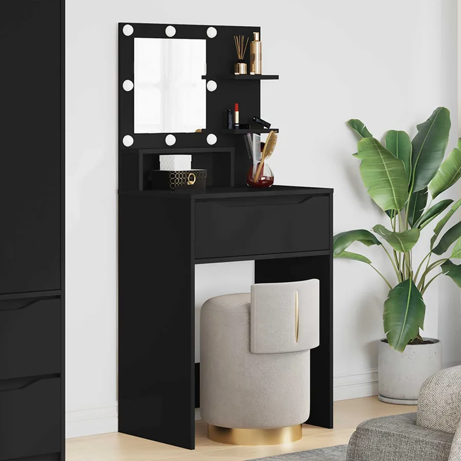 Tables de maquillage pour chambre Noir 80 x 39,6 x 135 cm