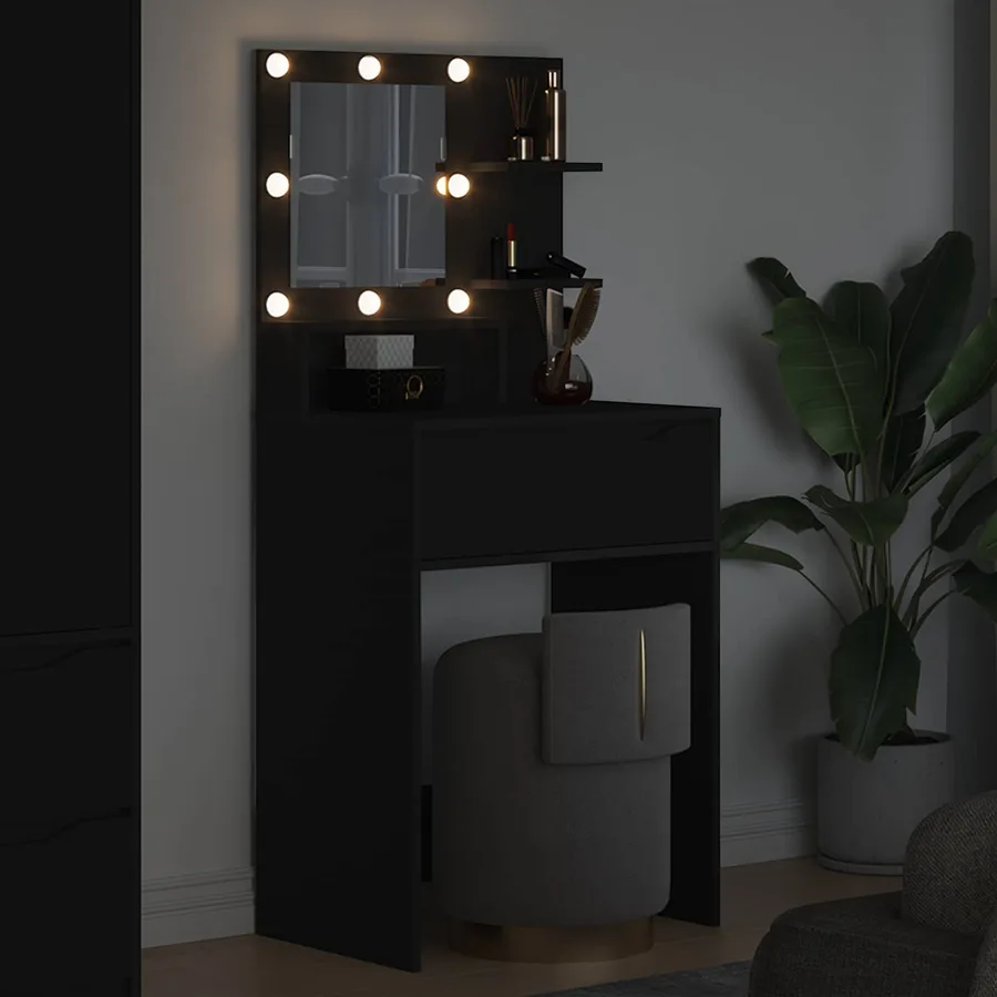Tables de maquillage pour chambre Noir 80 x 39,6 x 135 cm - 4