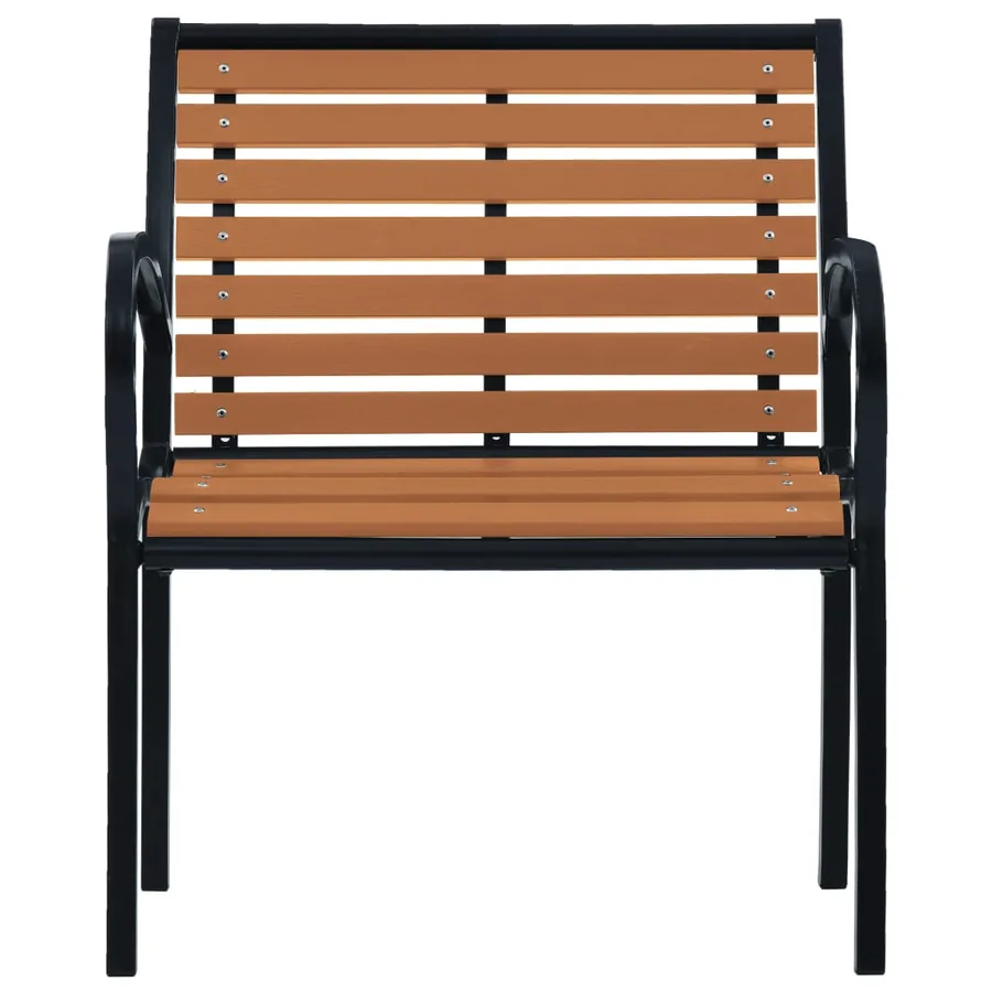 Chaises de jardin lot de 2 Acier et WPC Noir et marron - 3