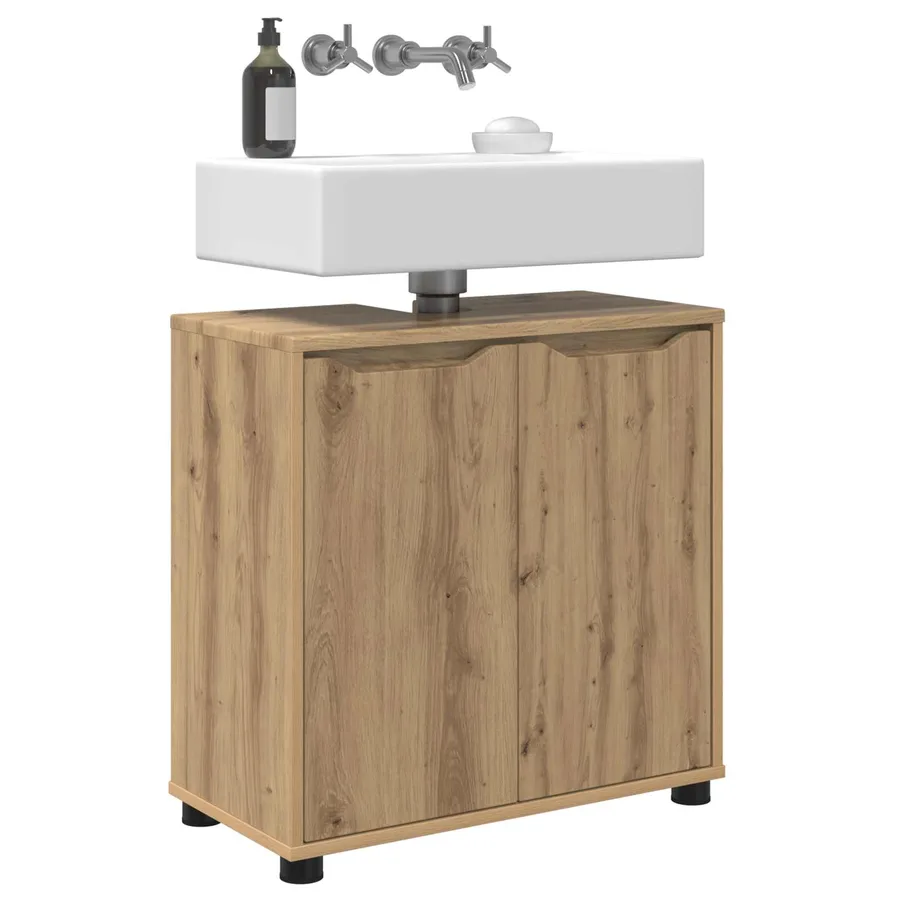 Armoire de lavabo de salle de bain Chêne artisanal - 3