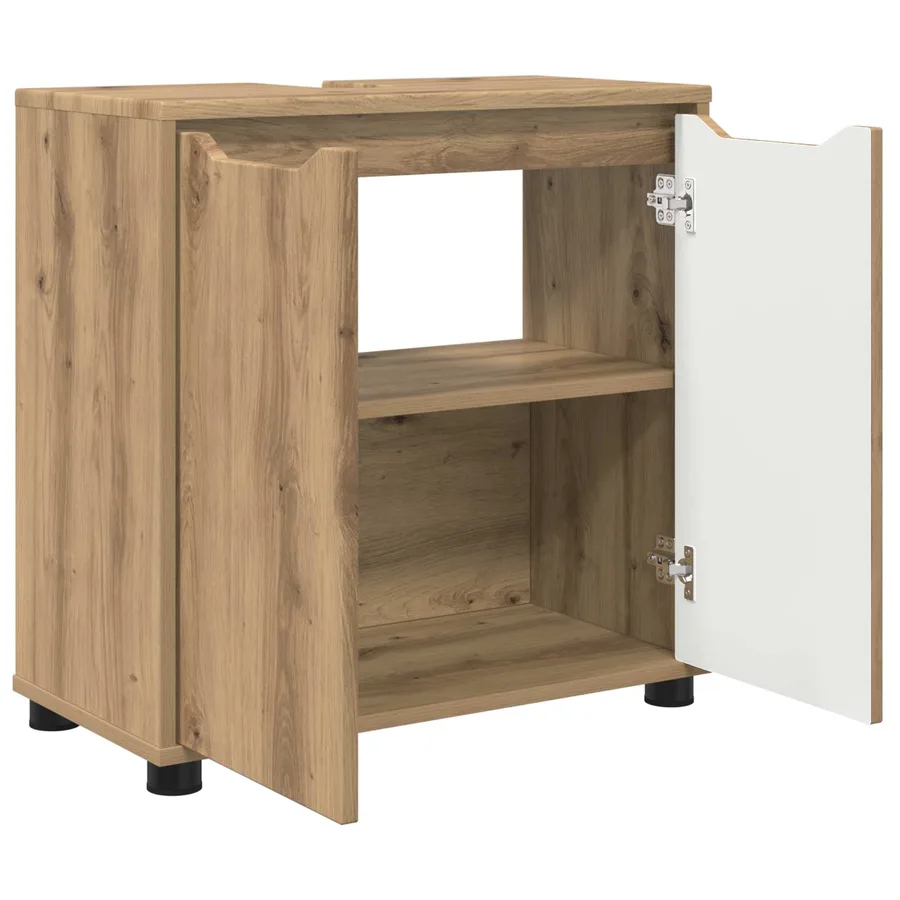 Armoire de lavabo de salle de bain Chêne artisanal - 5