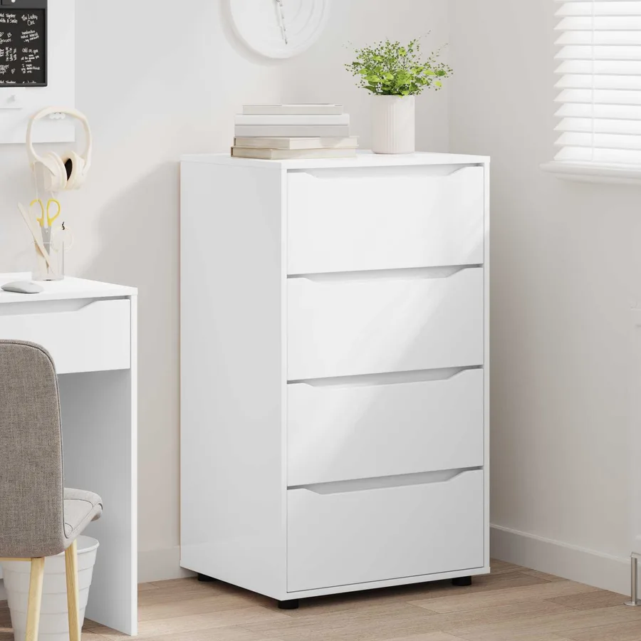 Armoires de rangement Blanc 60 x 48 x 105 cm Bois d'ingénierie - 5