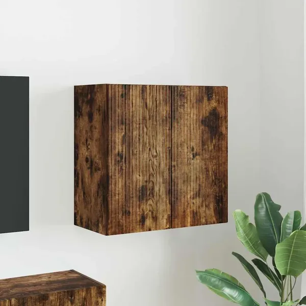 Meuble TV mural Chêne fumé 59,5 x 31 x 60 cm Bois d'ingénierie