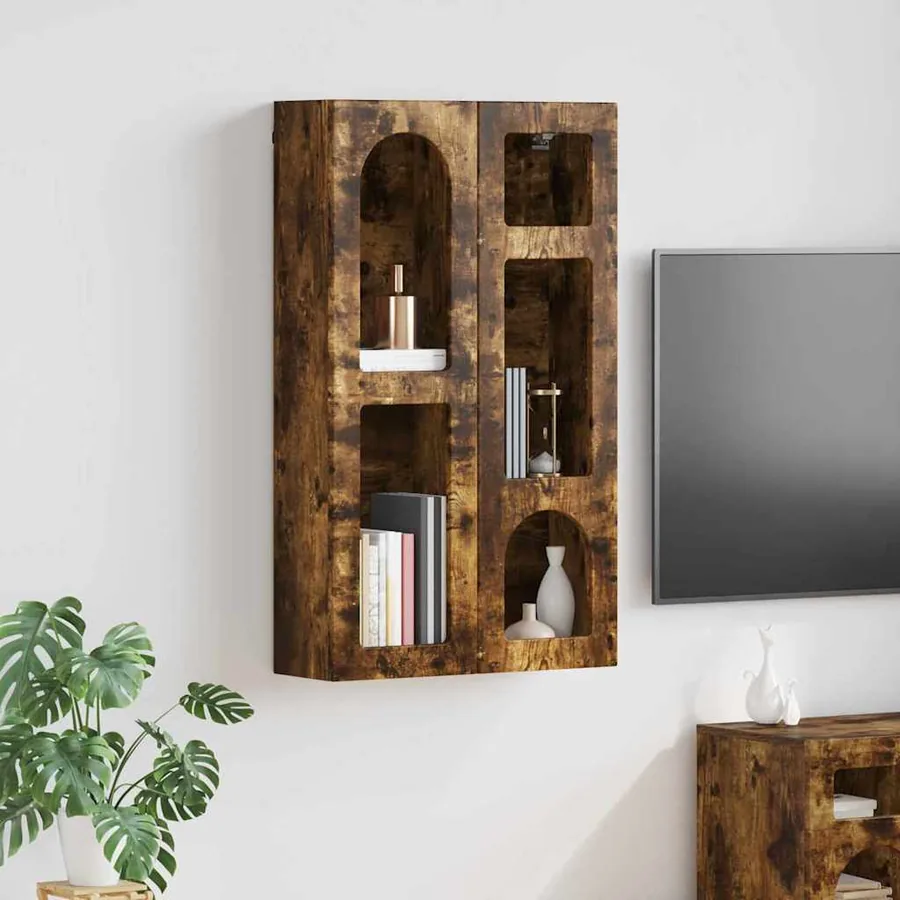Armoire suspendue avec étagère ELST Chêne fumé 59 x 20 x 100 cm
