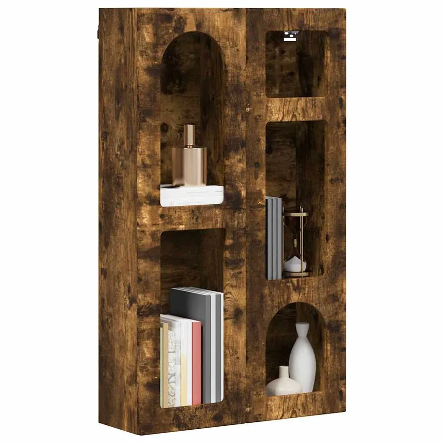 Armoire suspendue avec étagère ELST Chêne fumé 59 x 20 x 100 cm - 3