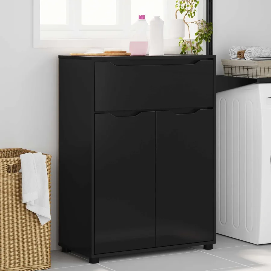 Cabinet de salle de bain avec tiroir Noir 72,5 x 36,5 x 100 cm - 4