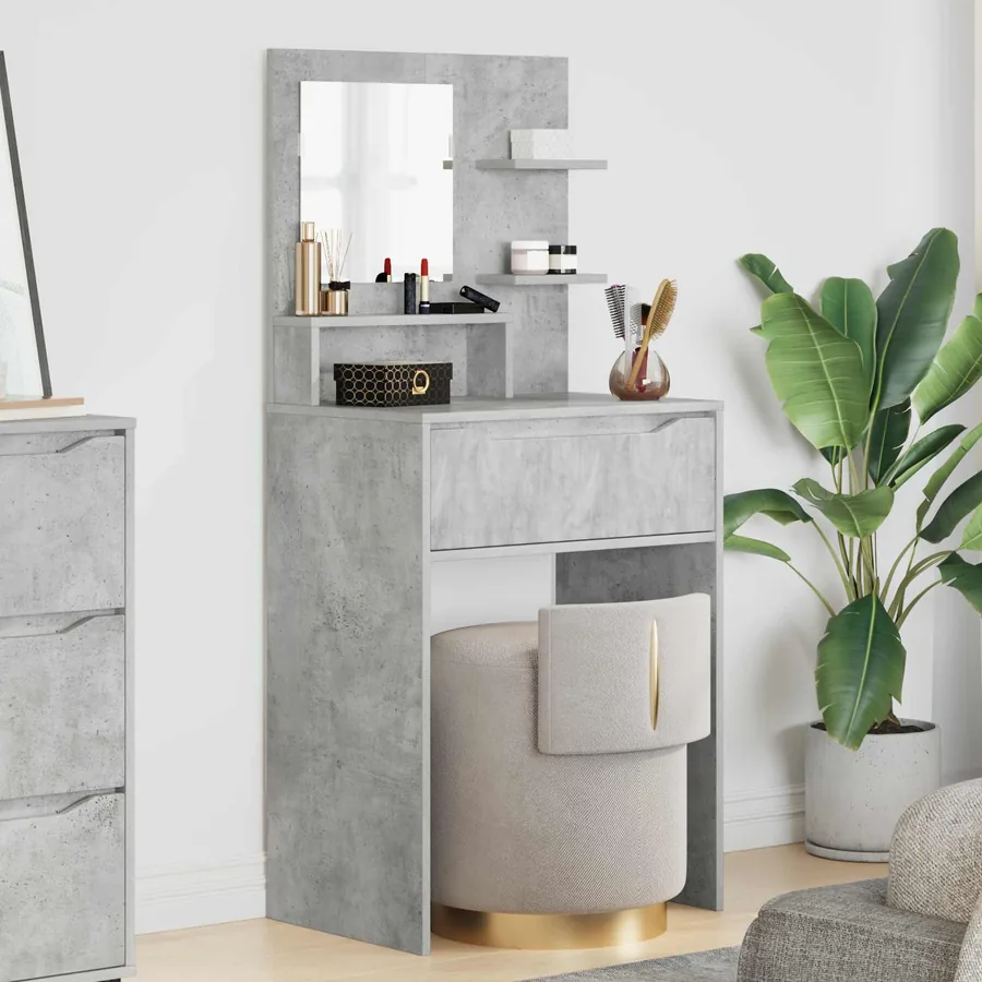 Tables de maquillage pour chambre Gris béton 80 x 39,6 x 135 cm