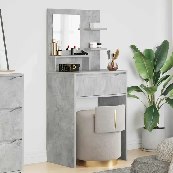 Tables de maquillage pour chambre Gris béton 80 x 39,6 x 135 cm