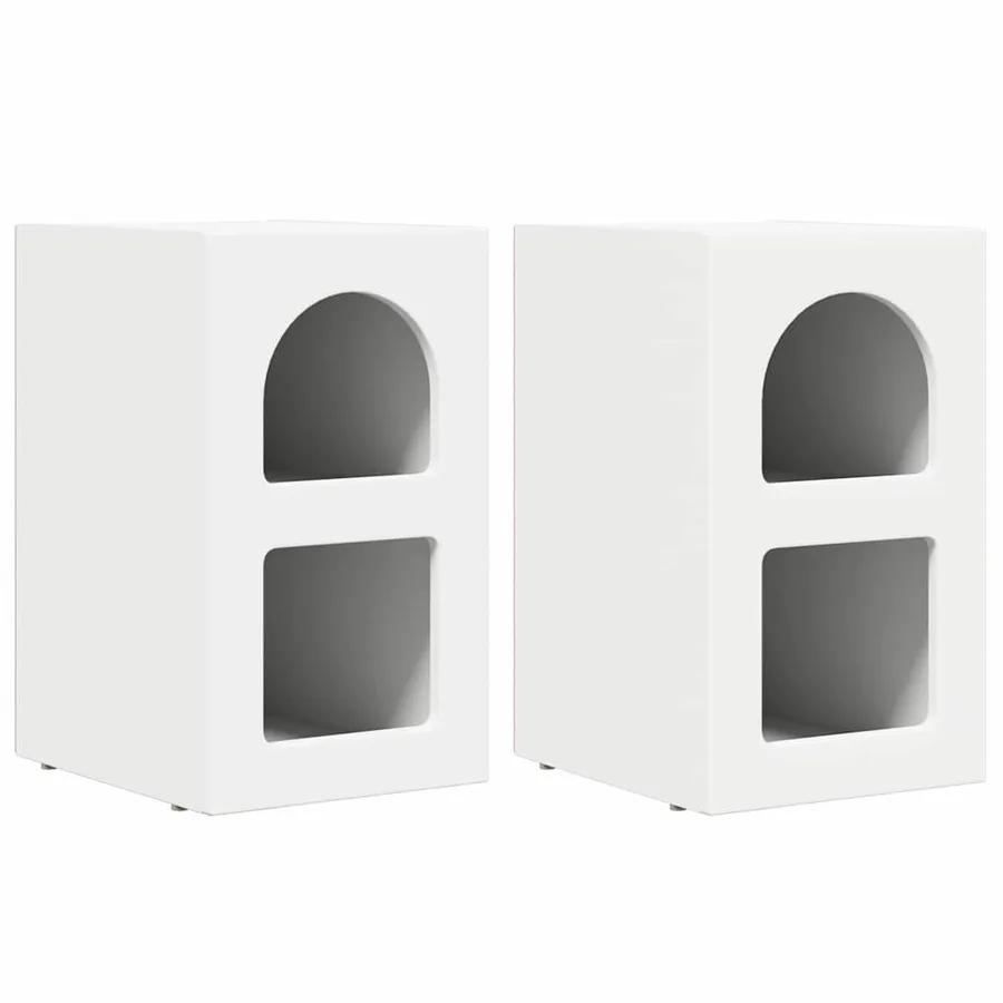 Table de chevet ELST 2 pc Blanc 29,5 x 33,5 x 50 cm - 2