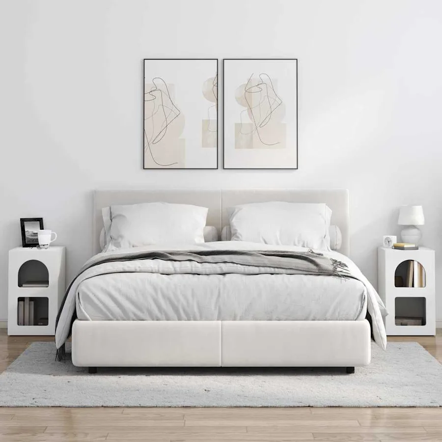 Table de chevet ELST 2 pc Blanc 29,5 x 33,5 x 50 cm - 4