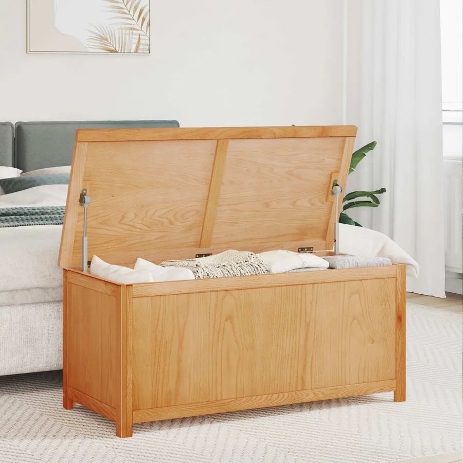 Boîte de rangement 110 x 45 x 45 cm Bois de chêne massif - 3