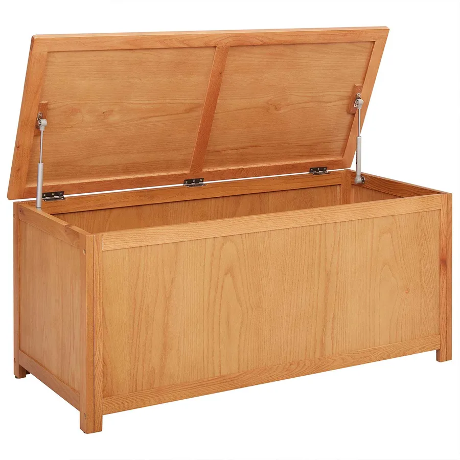Boîte de rangement 110 x 45 x 45 cm Bois de chêne massif - 4