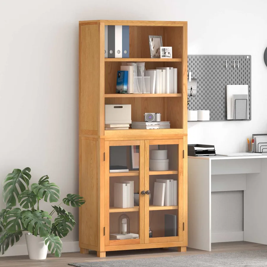 Ensemble de meubles de rangement 2 pc Naturel 80 x 35 x 185 cm