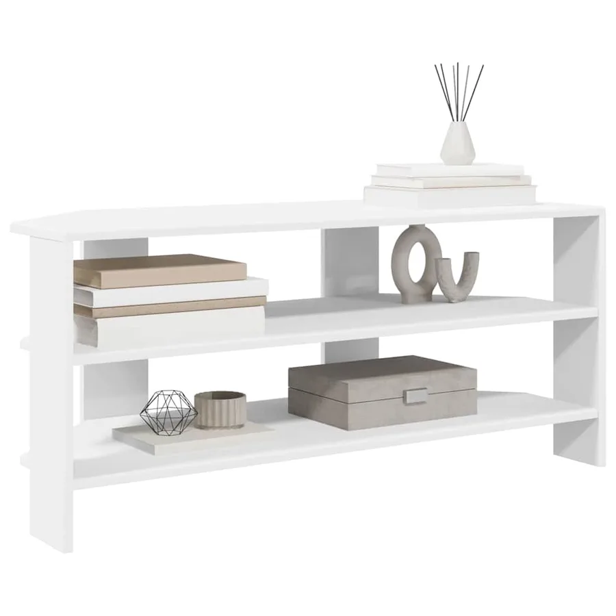 MeubleTVd'Angle Blanc 102x40,5x45cm Bois d'ingénierie - 3