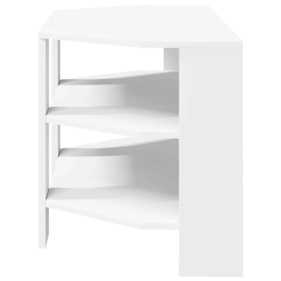 MeubleTVd'Angle Blanc 102x40,5x45cm Bois d'ingénierie - 6