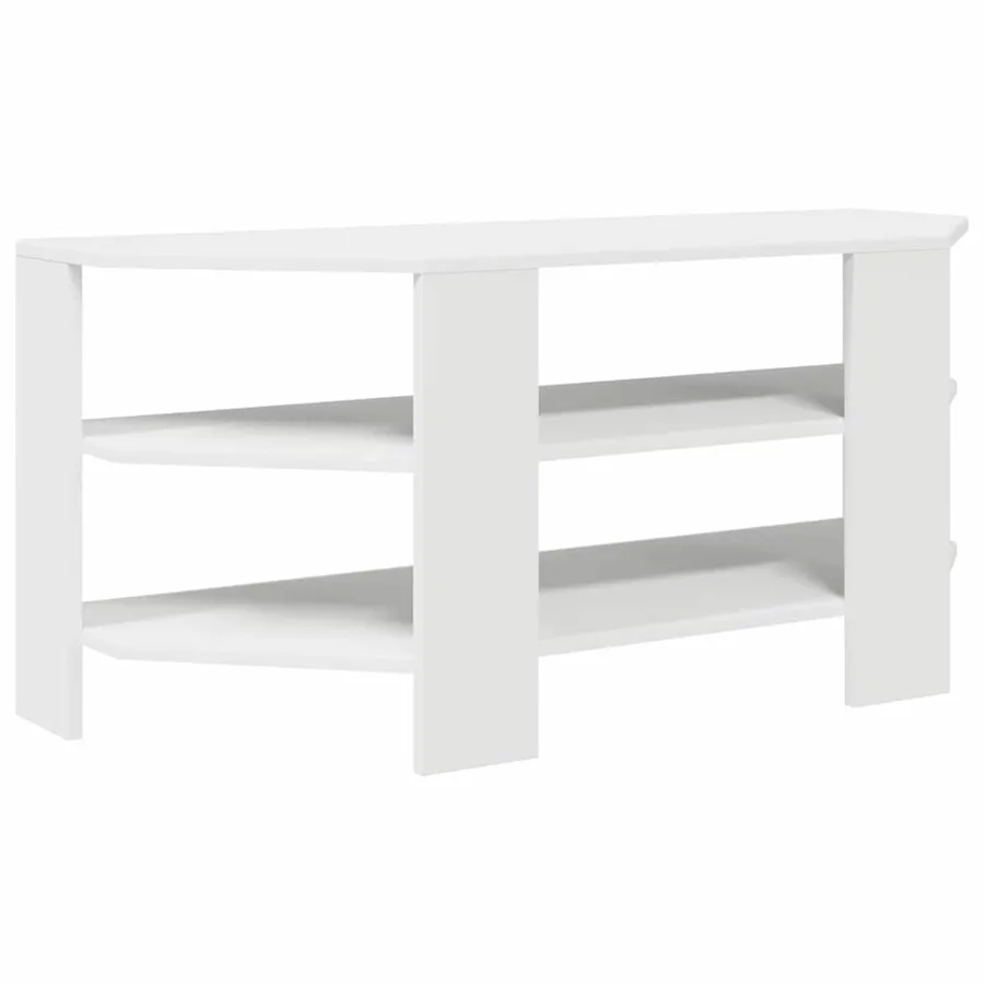 MeubleTVd'Angle Blanc 102x40,5x45cm Bois d'ingénierie - 7