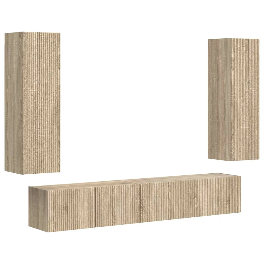 Ensemble meuble TV 3 pcs Chêne Sonoma Bois d'ingénierie - 2