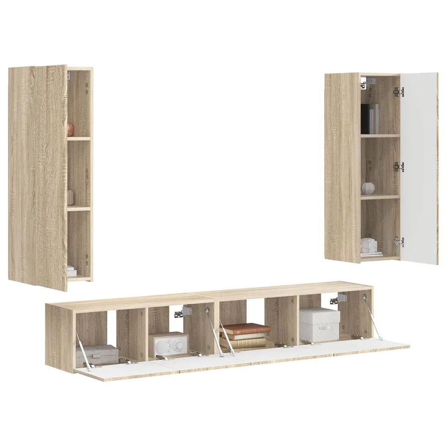 Ensemble meuble TV 3 pcs Chêne Sonoma Bois d'ingénierie - 3