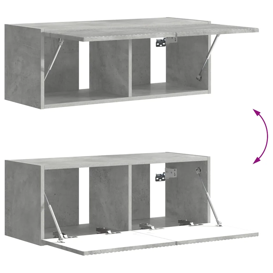 Ensemble meuble TV 6 pcs Gris béton Bois d'ingénierie - 10