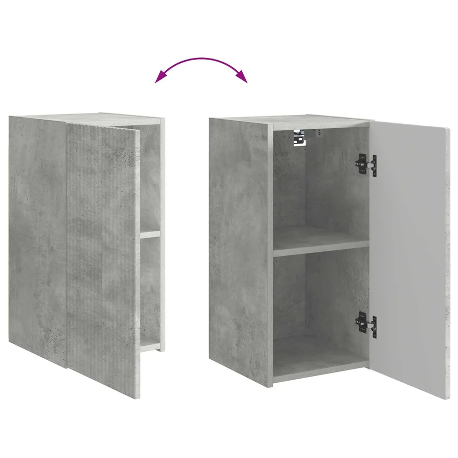 Ensemble meuble TV 6 pcs Gris béton Bois d'ingénierie - 11