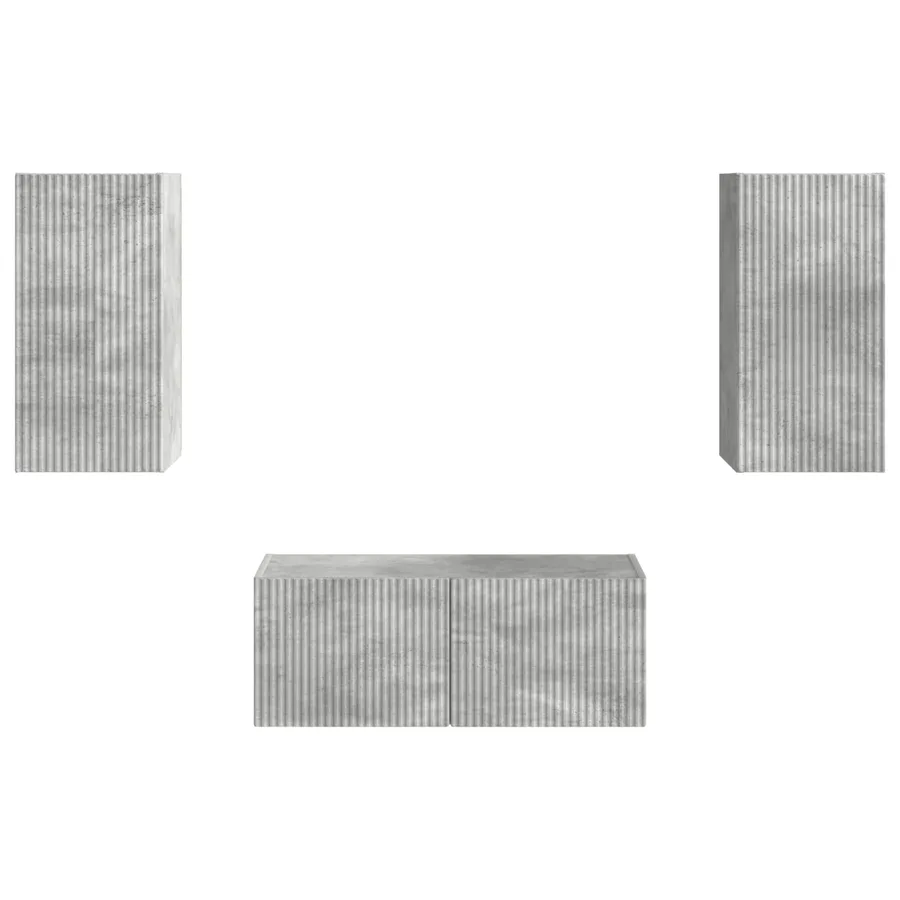 Ensemble meuble TV 6 pcs Gris béton Bois d'ingénierie - 7