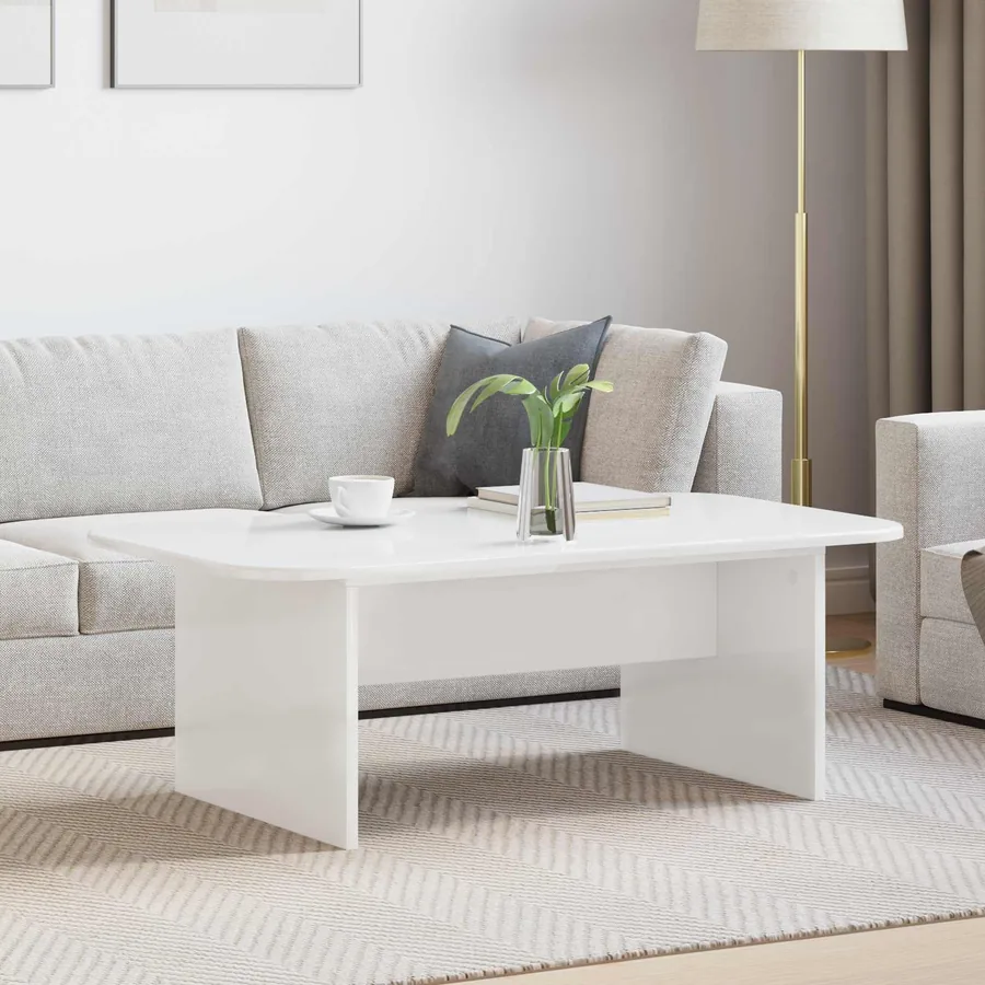 Table basse Blanc 93 x 53 x 33 cm Bois d'ingénierie