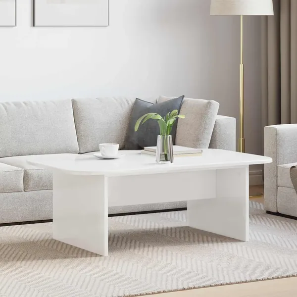 Table basse Blanc 93 x 53 x 33 cm Bois d'ingénierie