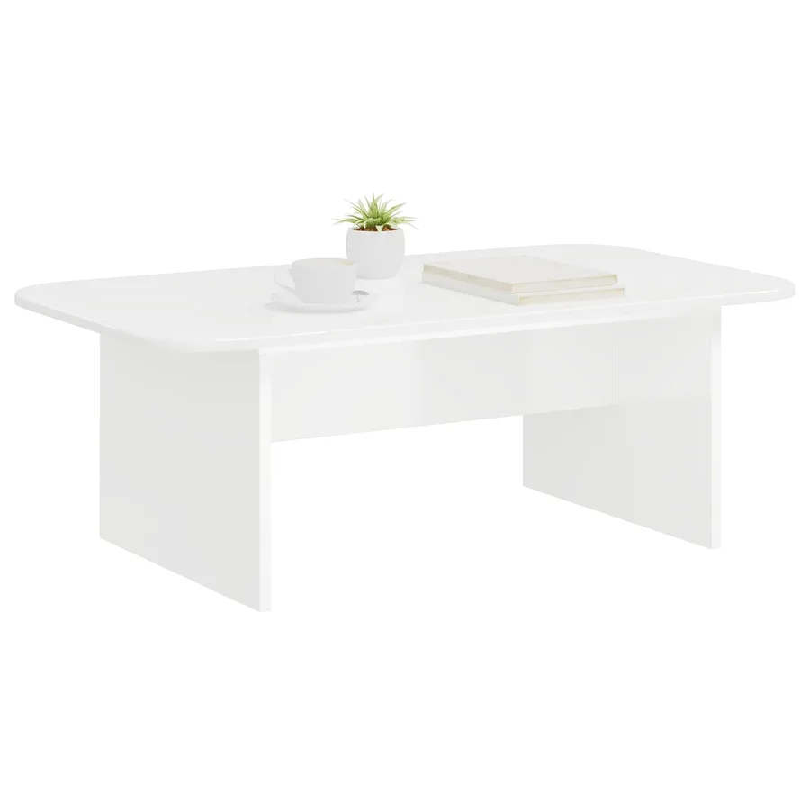 Table basse Blanc 93 x 53 x 33 cm Bois d'ingénierie - 3