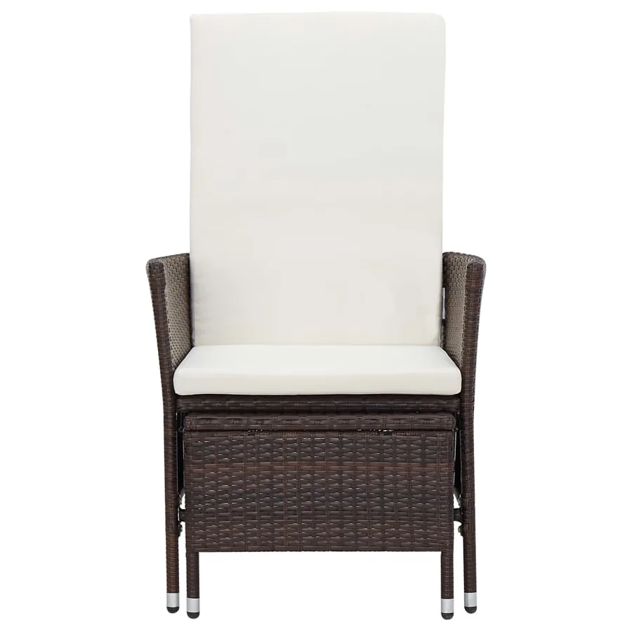 Salon de jardin 2 pcs avec coussins Résine tressée Marron - 4