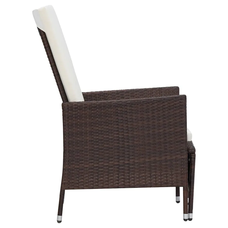 Salon de jardin 2 pcs avec coussins Résine tressée Marron - 5
