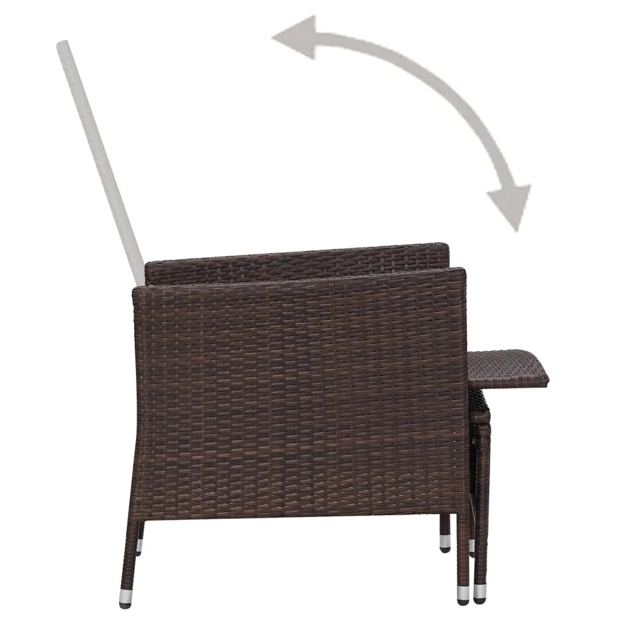Salon de jardin 2 pcs avec coussins Résine tressée Marron - 6