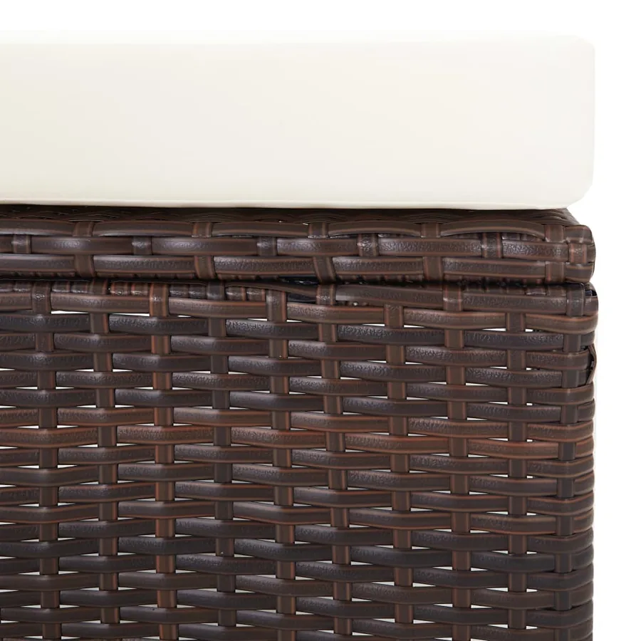 Salon de jardin 2 pcs avec coussins Résine tressée Marron - 8